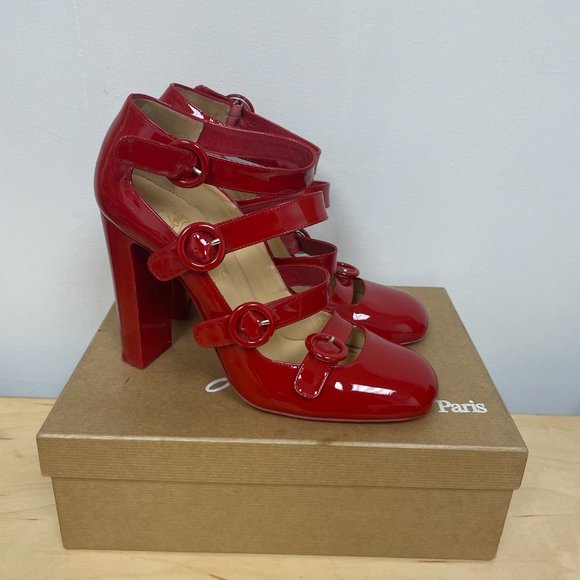 Christian Louboutin Shoes - Red Patent Leather Mistiroir Pumps